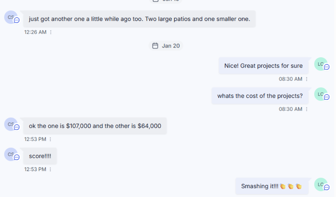 $170K closed from two projects